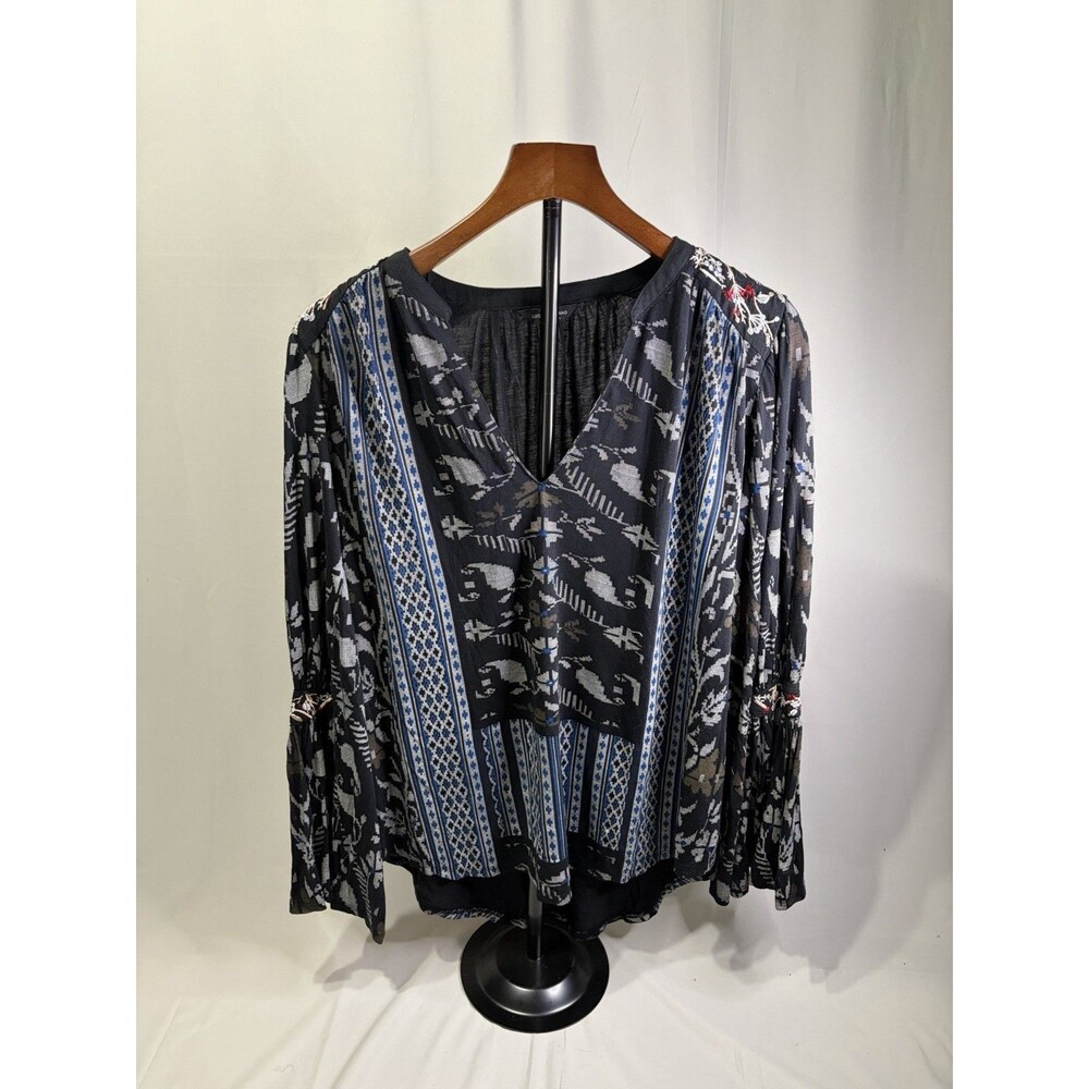 Stunning Aztec Inspired Long sleeve, Lucky Brand Woman’s Cotton Blouse Large